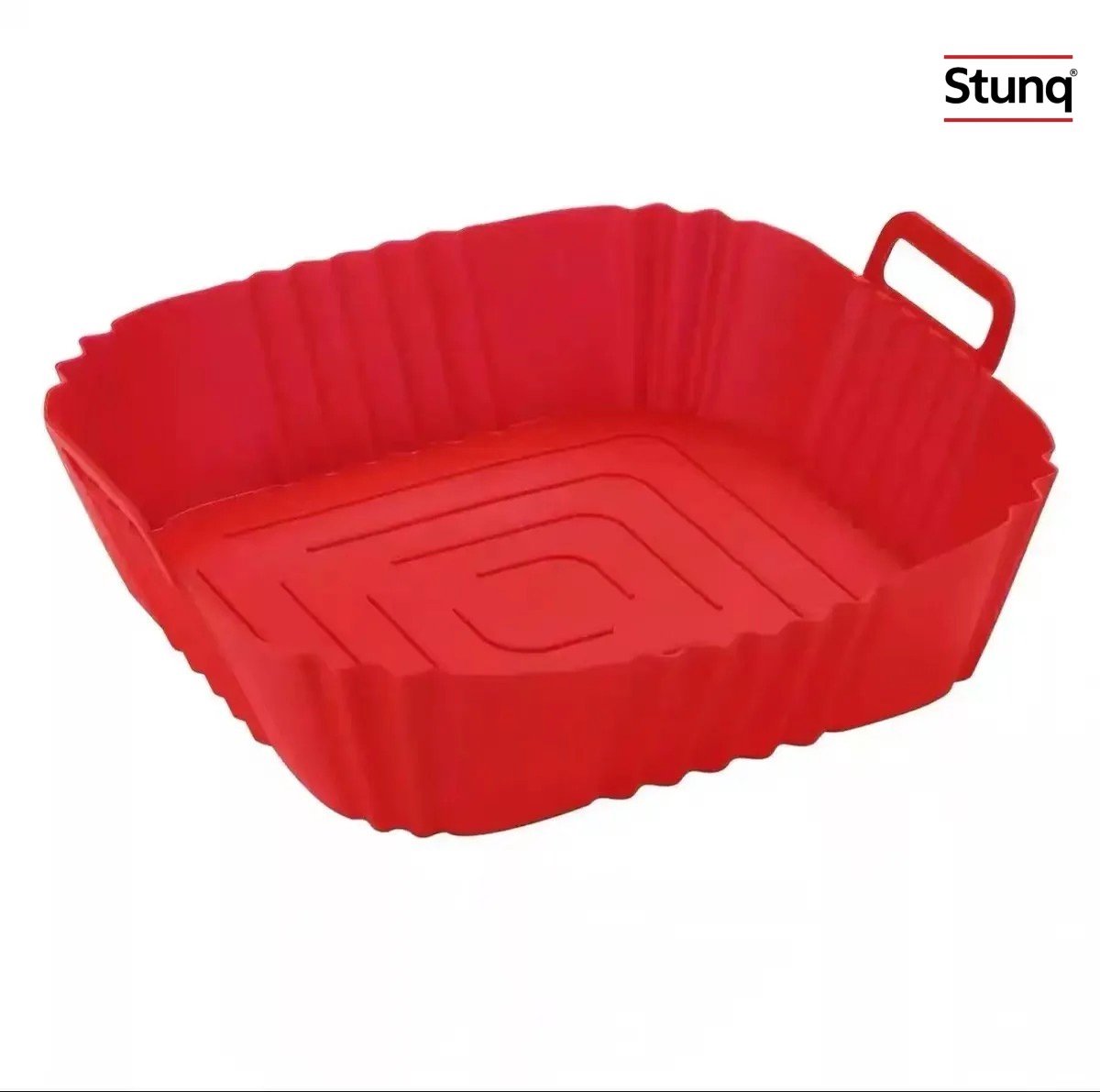 Stunq® Airfryer Siliconen Mand 22cm Rood - Herbruikbare Bakplaat voor Oven, Pizza en Kip