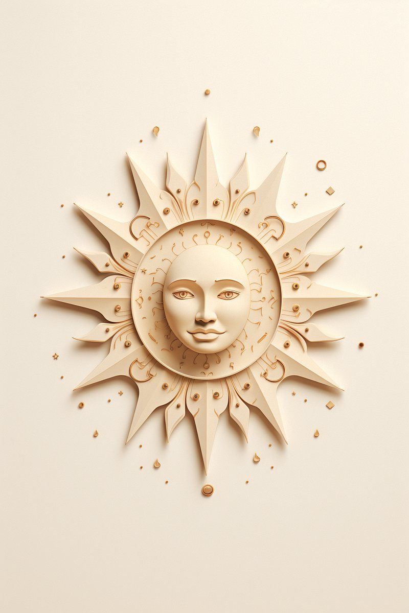 Zon Keramiek Poster - Zon - Sfeer - Keramische Kunst - posters - formaat 70x100cm - Woondecoratie - L922CW