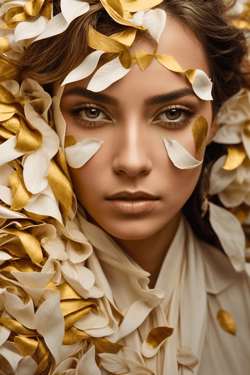 Vrouw in Goud Poster - Gouden Vrouw - Goud Abstract - Stijl Goud Pop - Moderne Kunst - posters - formaat 70x100cm - Wanddecoratie - L1041MT