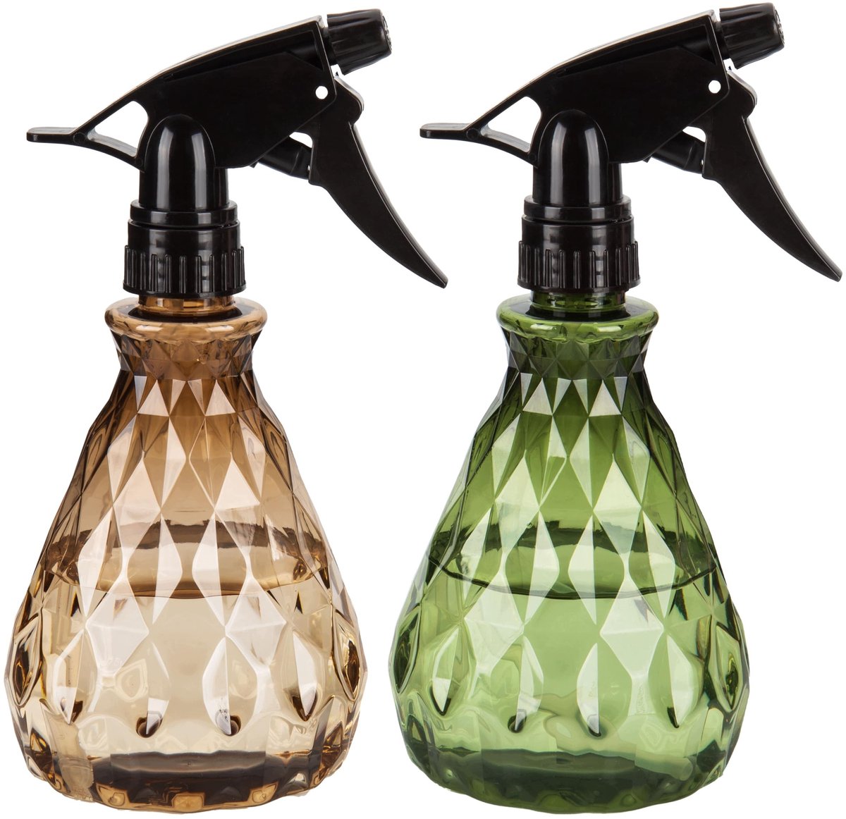 2x 500ml Sprayflesjes met Verstelbare Kop - Zwart