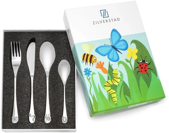 Zilverstad - Kinderbestek 4-delige set Natuurvriendjes RVS 18/10 van Zilverstad — afbeelding 4