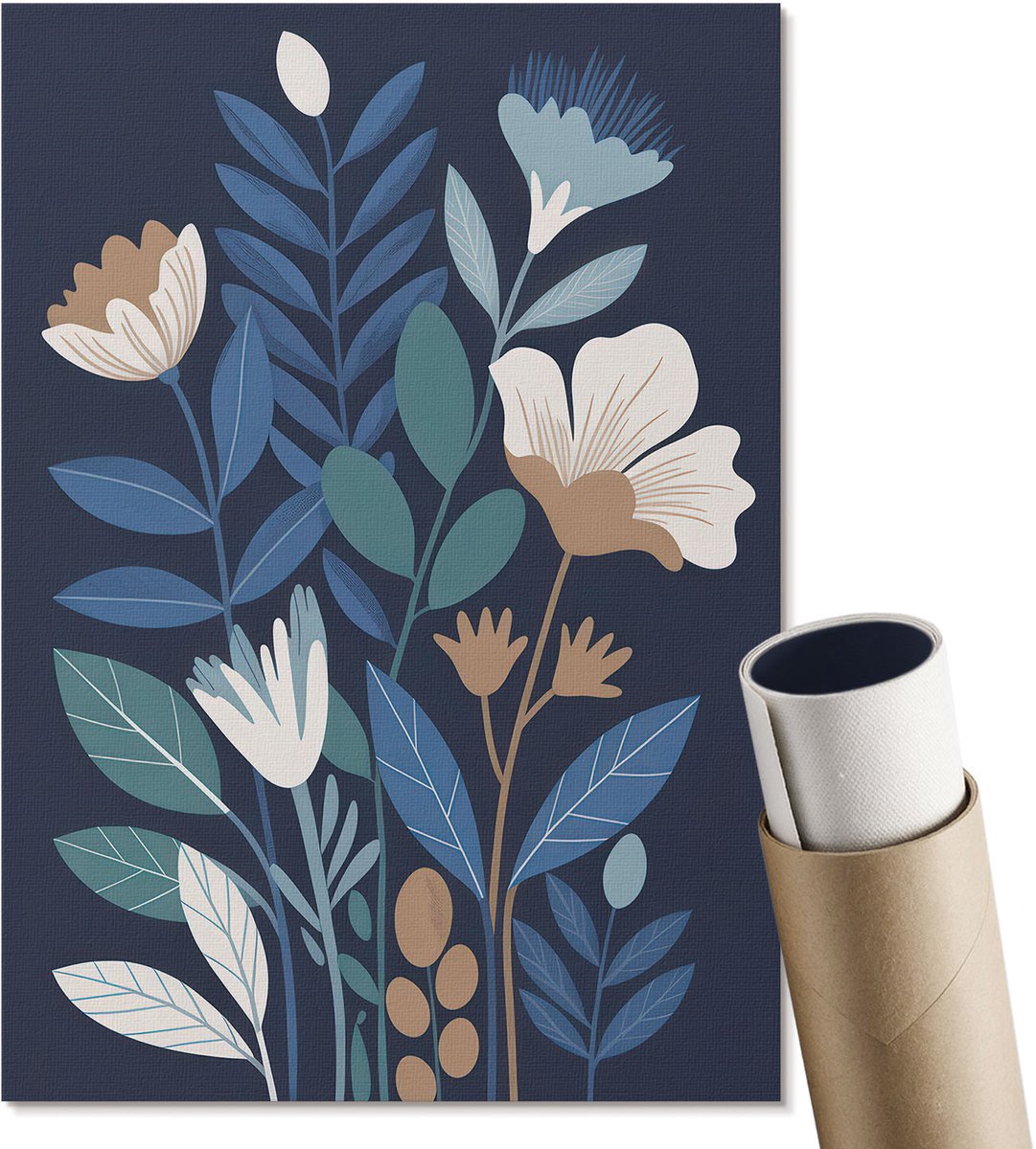 Coloray Canvas Poster Polycanvas - Tijgervrouw, Illustratie - A3 - Zwart Patroon - Rechthoek - Muurdecoratie - Woonkamer, Slaapkamer, Kantoor - Popcultuur