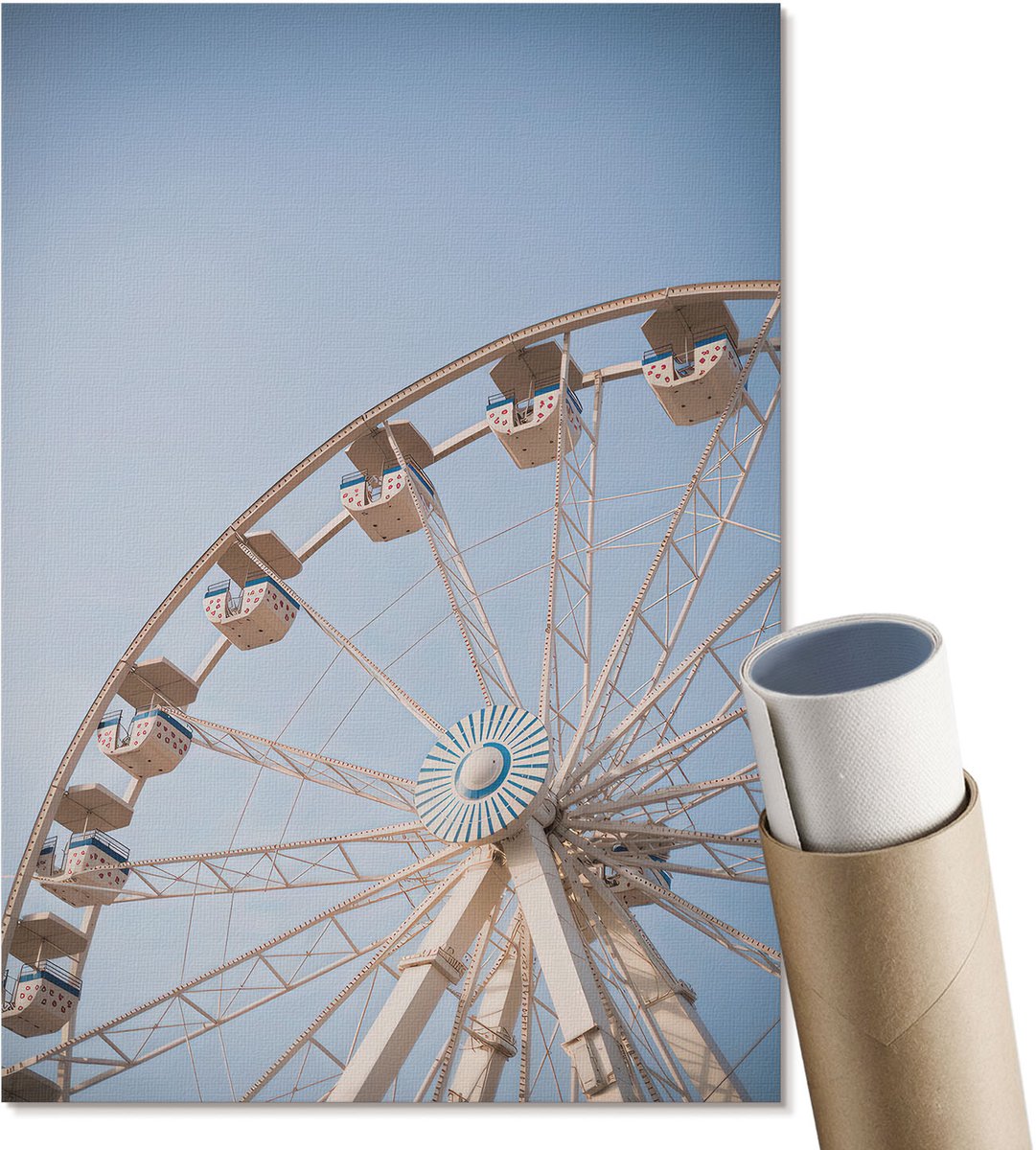 Coloray Canvas Poster Polycanvas - Stadsbrug, Blauw - A4 - Wit Poster - Rechthoek - Decoratieve poster - Kantoor - Modern
