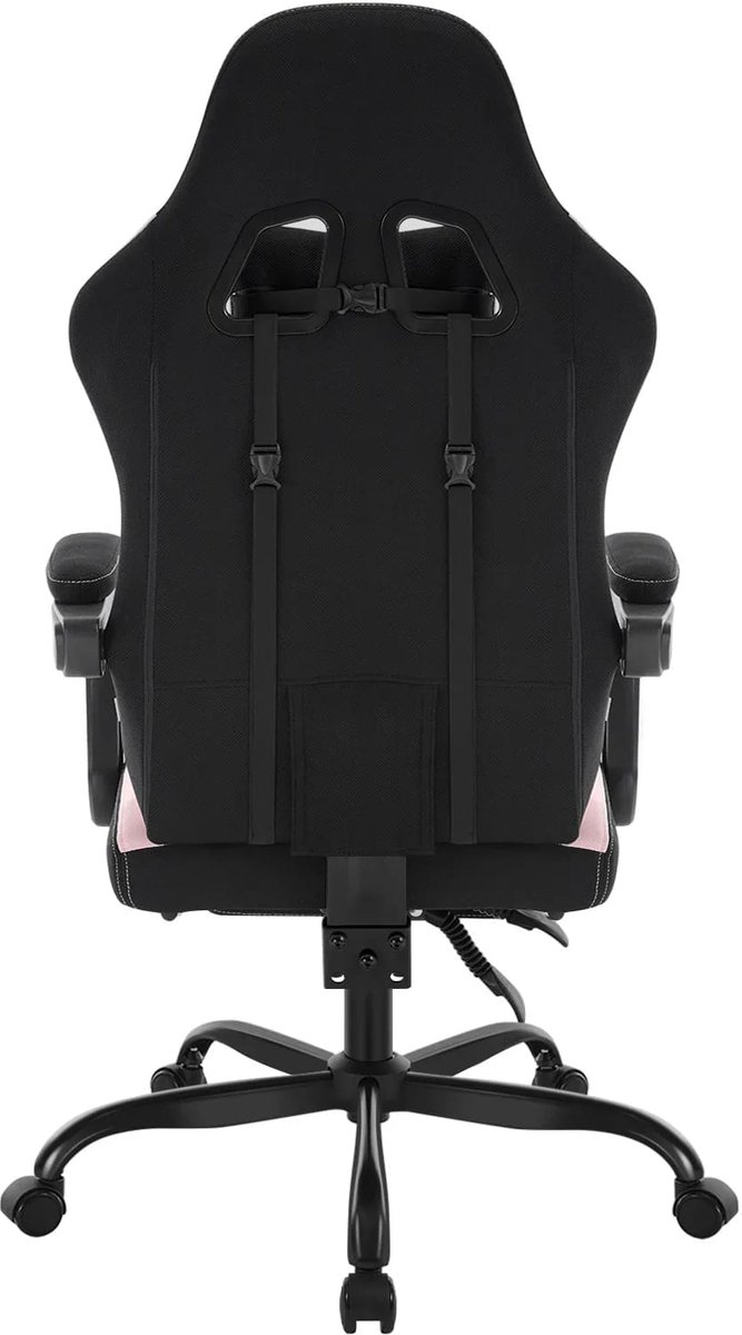 Klarven® Gamingstoel Zwart + roze - Ergonomische Stoel Met Massage Lumbaalsteun En Usb - Ademend Mesh, Verstelbare Hoofdsteun, Draagvermogen Tot 150 Kg - B 70 x D 70 x H 127 cm