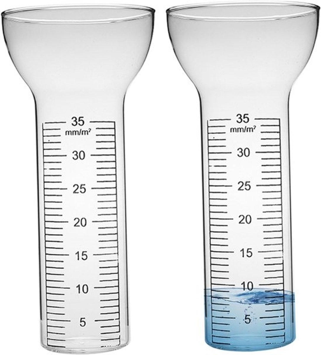 2 Stuks Vervangende Glasbekers voor Regenmeter - Nauwkeurige Neerslagmeting