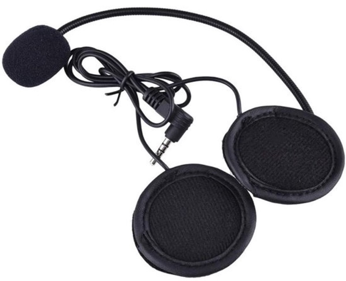 Motorhelm Headset - Intercom Accessoires - Motor Communicatie - Universele Pasvorm - 3.5mm Jack - Zwart