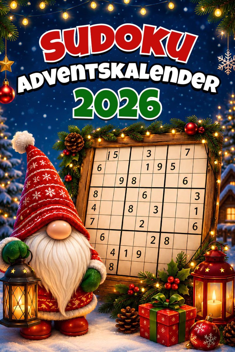 Sudoku Adventskalender 2026: 24 dagen vol puzzelplezier - 144 puzzels voor volwassenen en senioren - ShopVlot