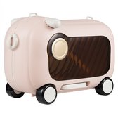 COSTWAY Verrijdbare kinderkoffer met wielen en zitting, 25 kg draagkracht, roze, 47,5 x 26,5 x 30,5 cm, Klassiek