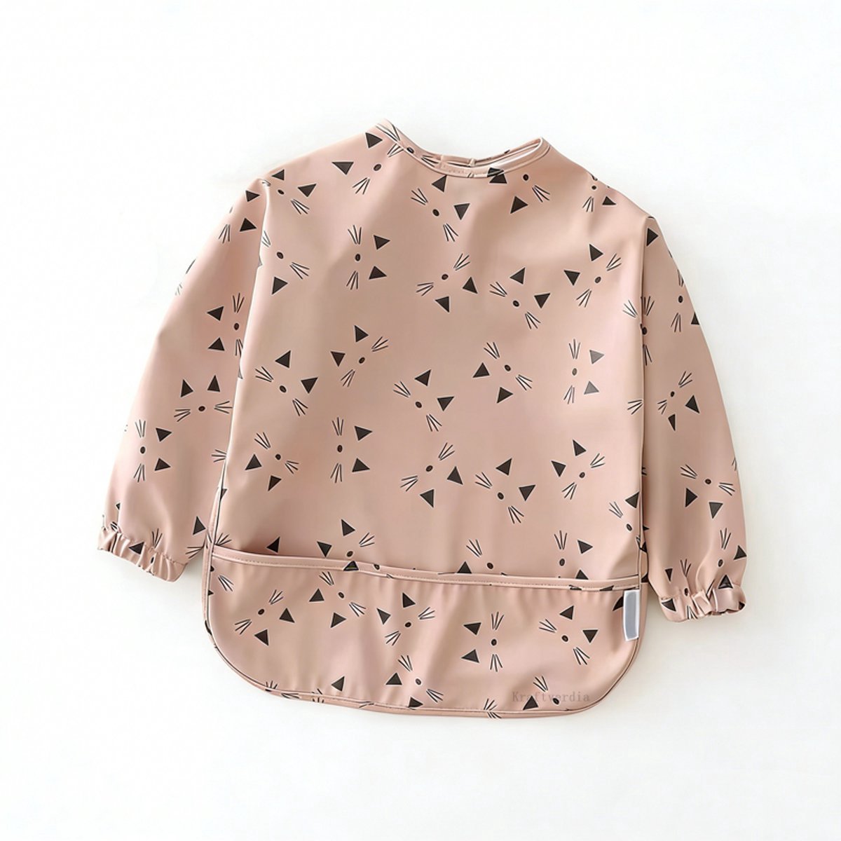 casalora - Slab met Mouwen - Maat L(36 tot 54 maanden) - Roze kat-Diertjes - Waterproof Slabbetje - Baby - Peuter - Schort