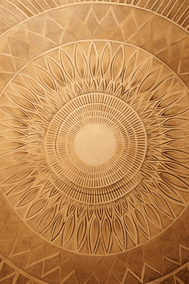 Mandala Poster - Goud Bruin - Mandala - posters - formaat 70x100cm - Wanddecoratie - L1429CW