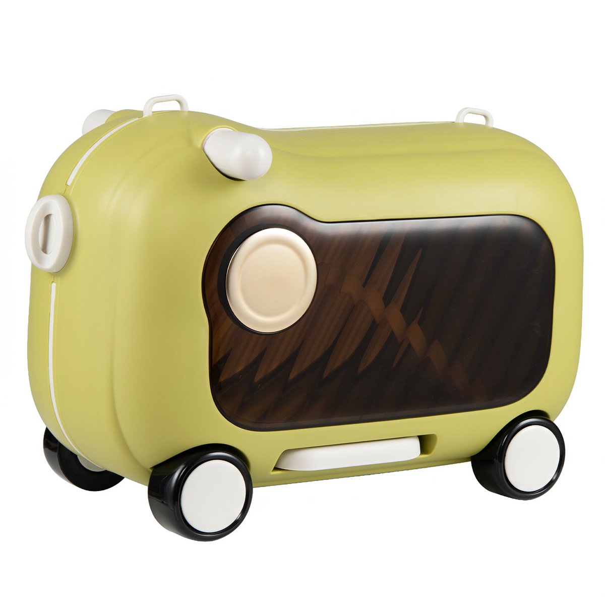 COSTWAY Verrijdbare kinderkoffer met wielen en zitting, 25 kg draagkracht, groen, 47,5 x 26,5 x 30,5 cm, Klassiek