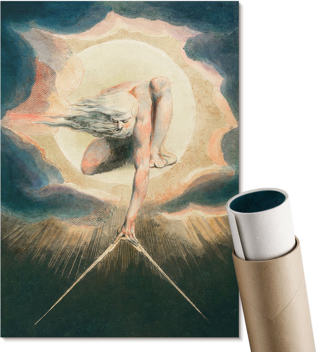 Coloray Polycanvas Poster - Oude Man Van De Dagen, Schilderen - A4 - Romig Motief - Rechthoek - Decoratieve poster - Woonkamer, Slaapkamer, Kantoor - Expressief