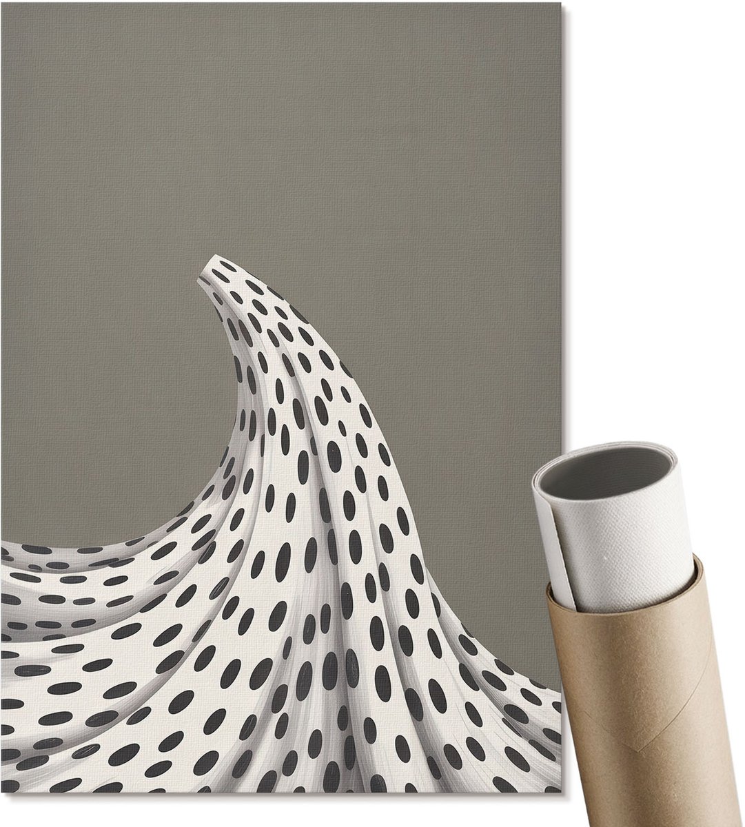 Coloray Polycanvas Wandposter - Een Golf Van Stippen, Fotografie - A4 - Beige Patroon - Rechthoek - Muurkunst - Woonkamer, Slaapkamer, Kantoor - Modern