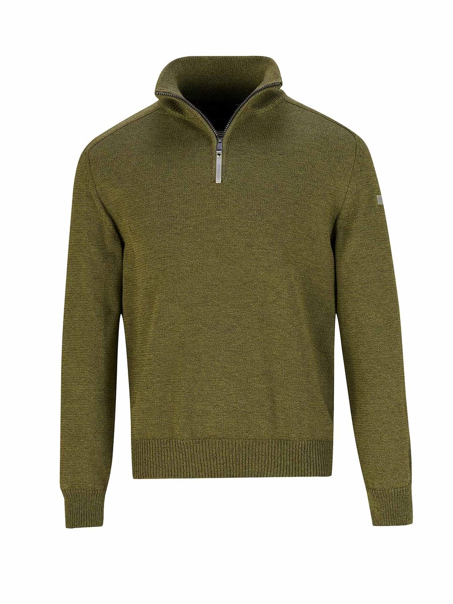 STØRVIK Rune Pullover Heren Fijn Gebreid 2XL Olijfgroen