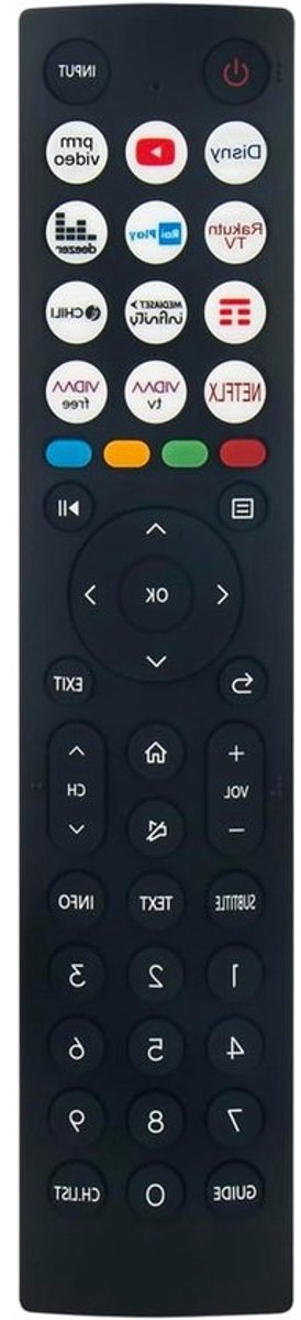 Vervangende Afstandsbediening - Universele Afstandsbediening TV - TV Bediening - Stembediening Functie - 10 Meter Bereik - Zwart