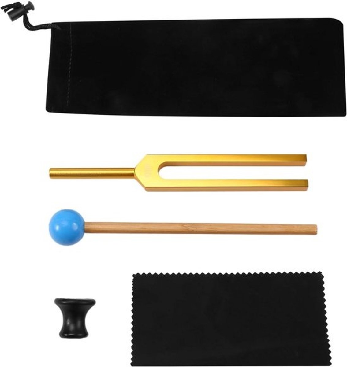 Stemvork met Hamer - Helende Vork - Geluidstherapie - Nauwkeurige Frequentie - 23 cm - Goud