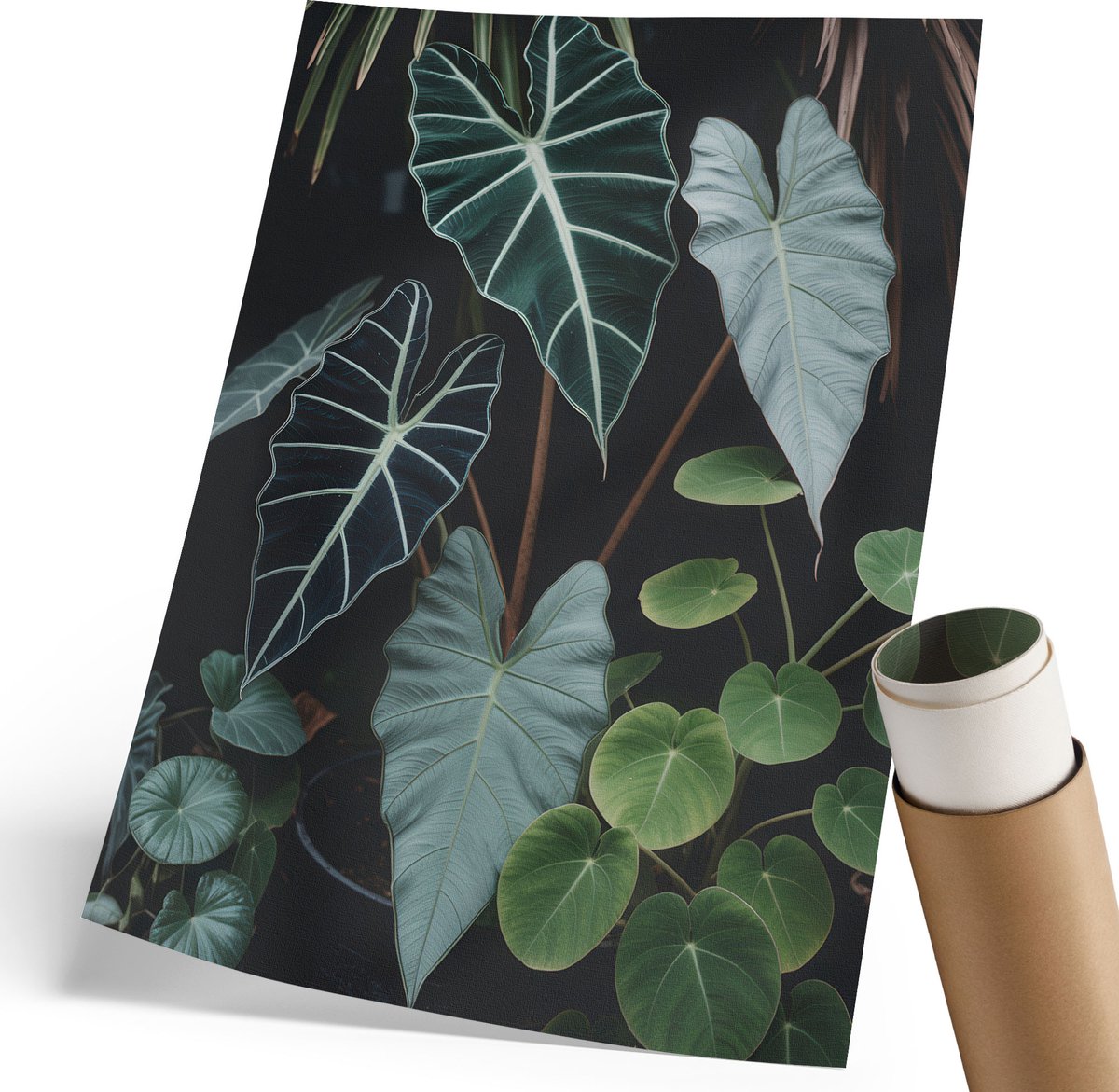 Coloray Polycanvas Poster - Groene Bladeren, Fotografie - 210 x 297 mm - Groen Wandposter - Rechthoek - Decoratieve poster - Woonkamer, Slaapkamer, Kantoor - Rustiek