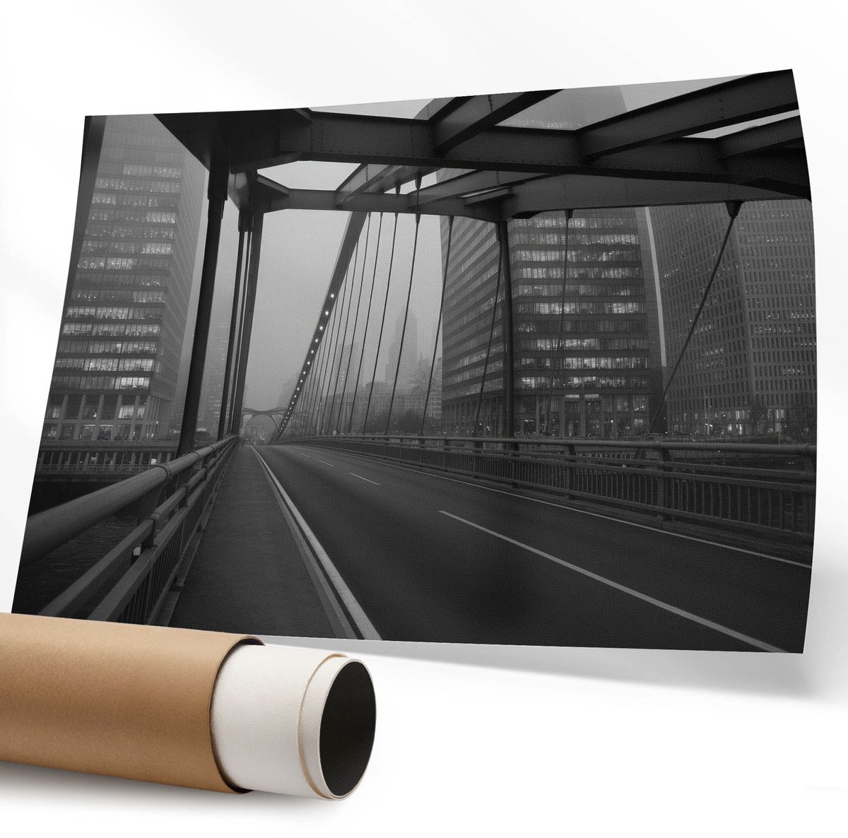 Coloray Canvas Poster Polycanvas - Brug Over Het Water, Fotografie - 594 x 840 mm - Beige Patroon - Rechthoek - Decoratieve poster - Kantoor - Klassiek