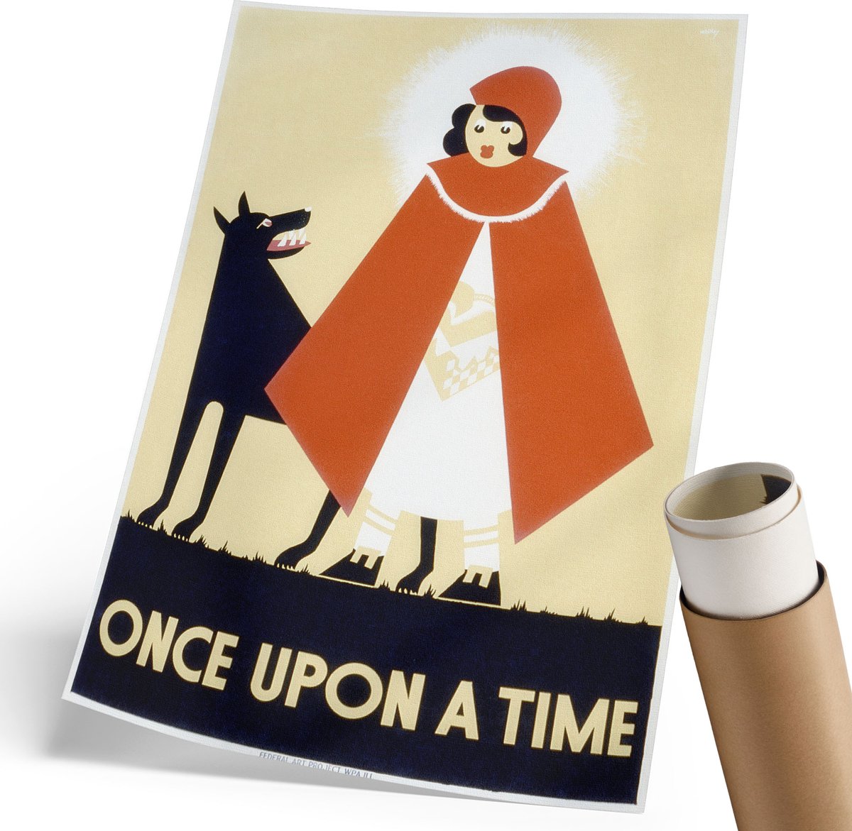 Coloray Polycanvas Wandposter - Lang Geleden, Poster - 210 x 297 mm - Rood Motief - Rechthoek - Interieurdecoratie - Woonkamer, Slaapkamer, Kantoor - Retro