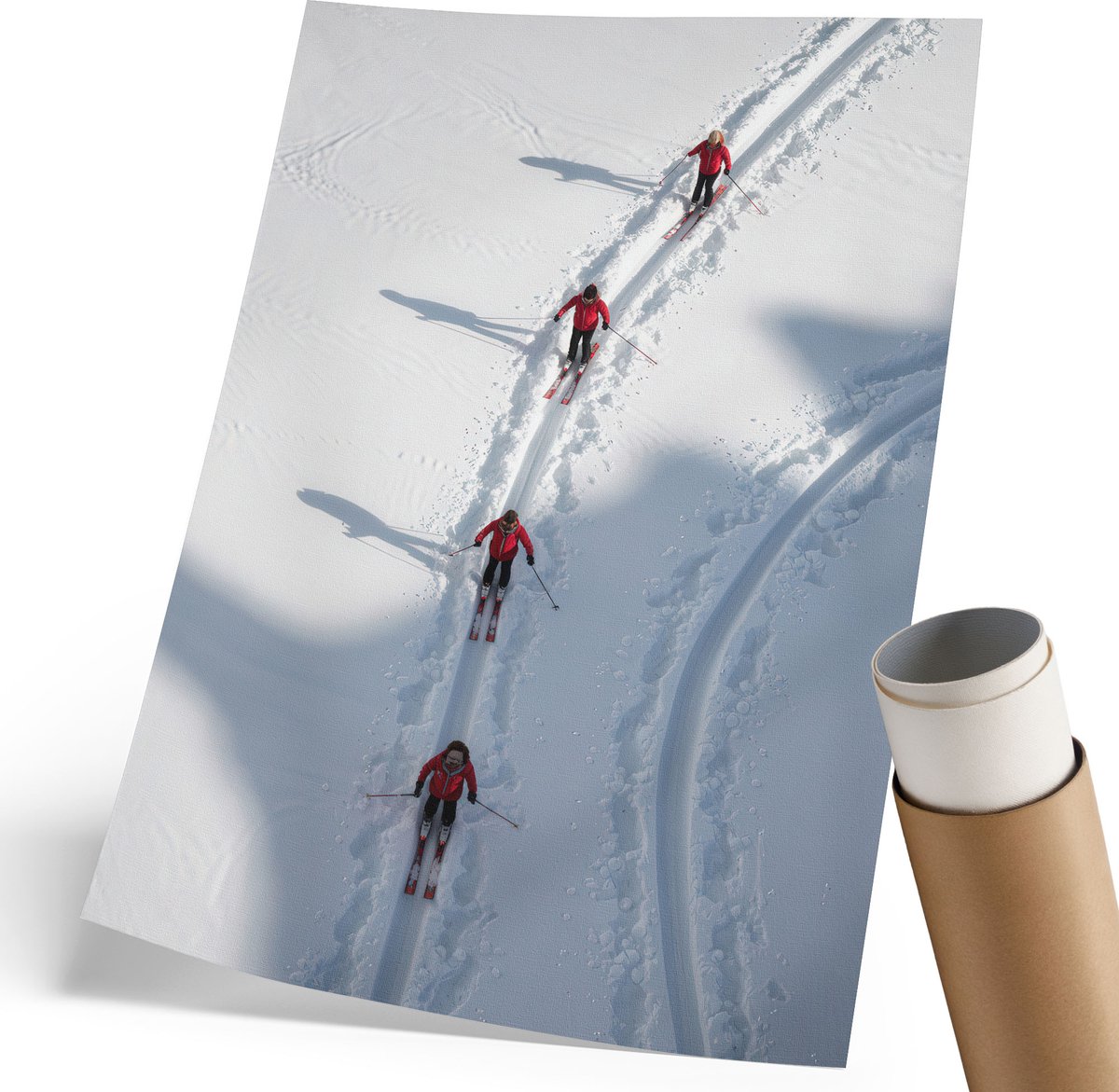 Coloray Polycanvas Wandposter - Zwart-Wit Reflectie, Zwart-wit - 210 x 297 mm - Wit Wanddecoratie - Rechthoek - Wandkunstwerk - Slaapkamer - Modern