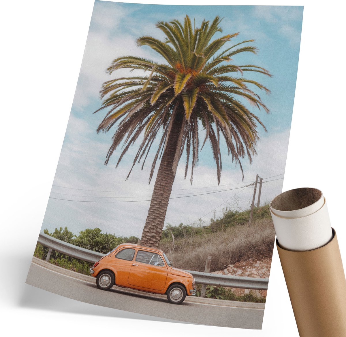 Coloray Polycanvas Wandposter - Een Huis Midden In De Wildernis., Grijs - 210 x 297 mm - Groen Wandposter - Rechthoek - Canvasposter - Woonkamer - Vintage