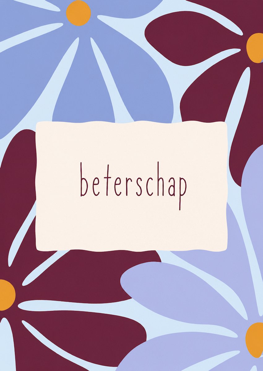 Kaart bloemen - Blauw