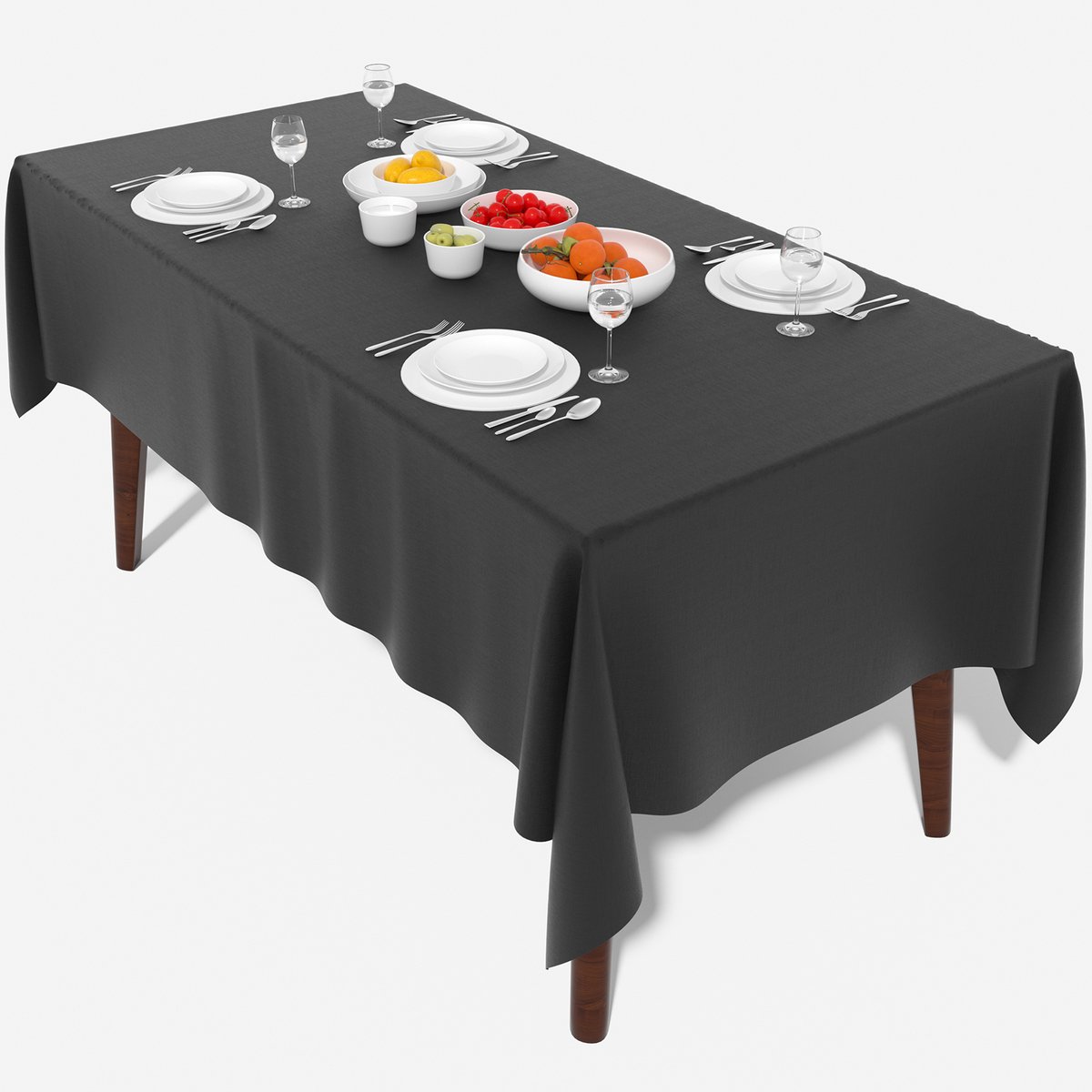 Soontrans - Tafelkleed Rechthoekig Tafelzeil - Waterafstotend & Afwasbaar - Tafellaken voor Binnen en Buiten - 140x200cm - Zwart
