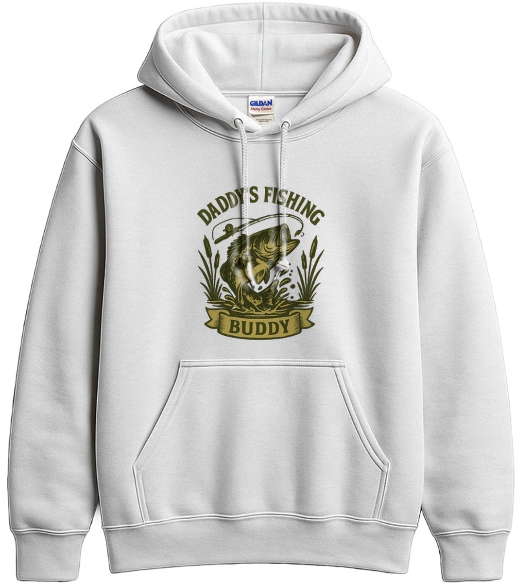 Papa Visser Hoodie – Daddy's Fishing Buddy – Outdoor Outfit – Unisex Hoodie voor Dames & Heren – Leuk Cadeau