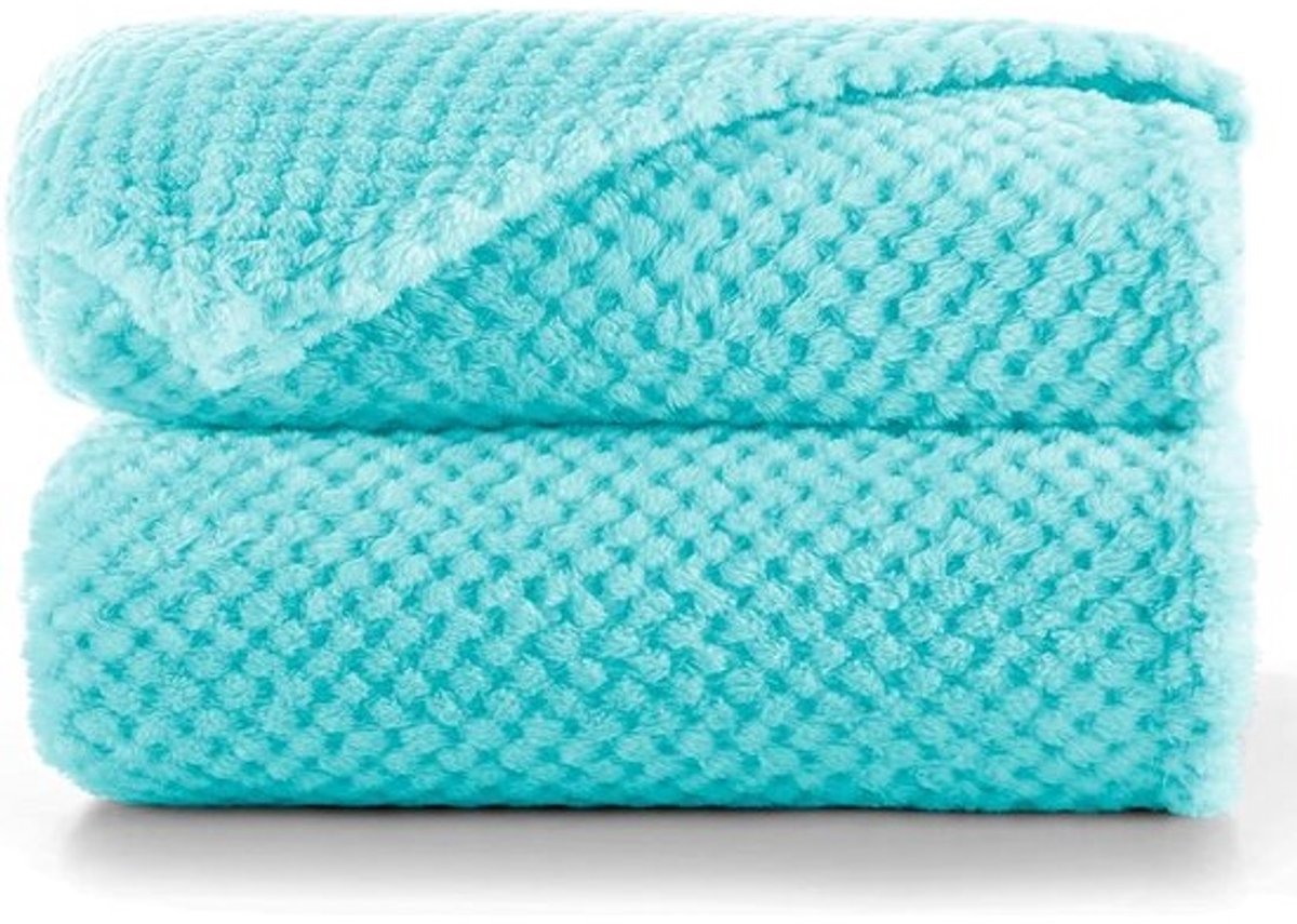 Knuffeldeken - Woondeken Sprei - Ontspannen Thuis - Zacht Microvezel - 220 x 240 cm - Turquoise