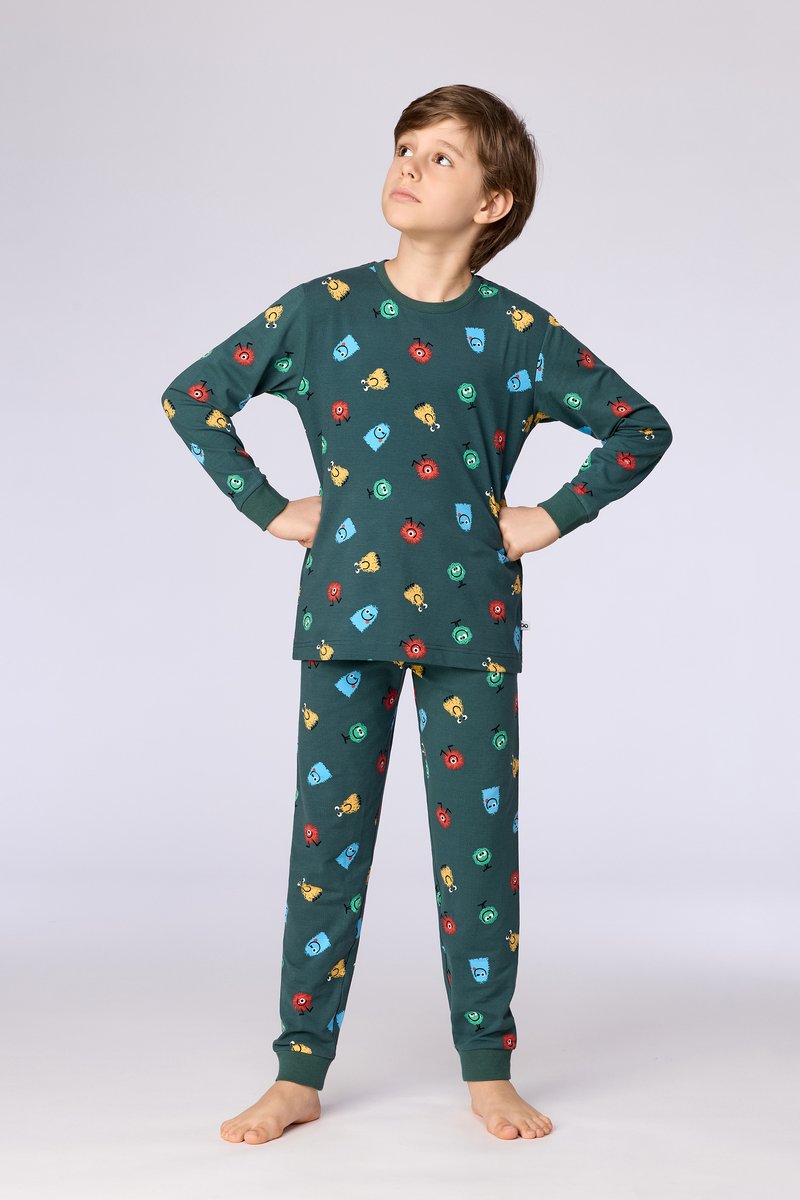 Woody pyjama jongens - groen - aliens - 262-10-PLC-Z/916 - maat 116