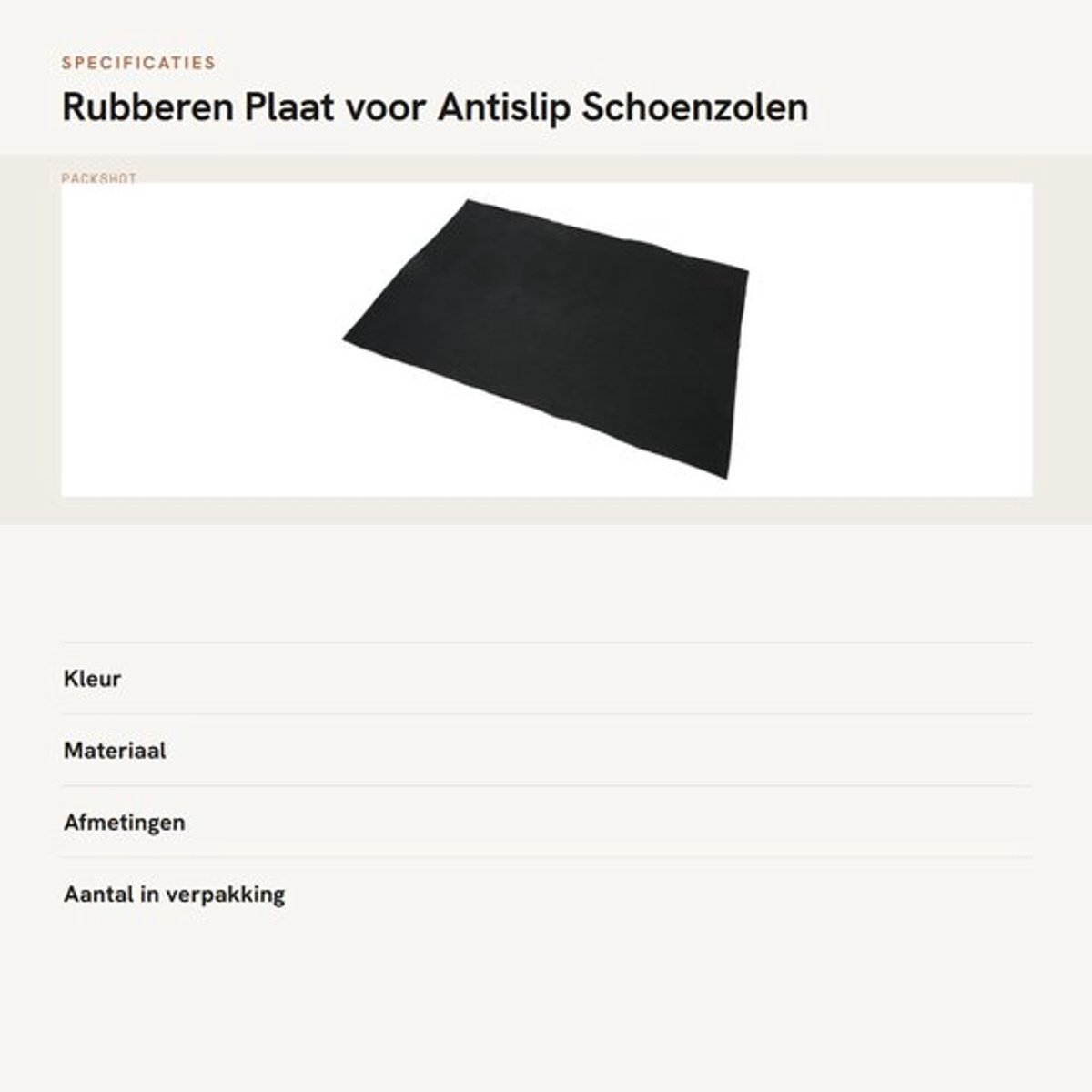 Dailygoods- Rubberen Plaat Duurzaam - Antislip Schoenpads - Zacht/Comfortabel
