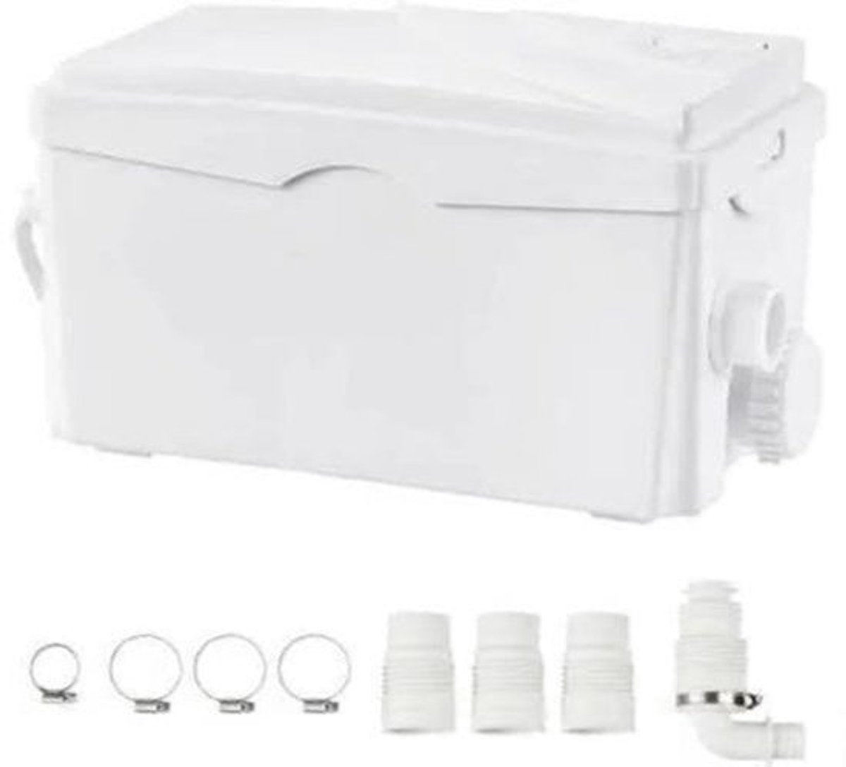 Macerator Pomp - Waterpomp - Vuilwaterpomp - 350W - 6000 L/u Capaciteit - 7m Opvoerhoogte - 3 Inlaten voor Afvalwater Verwerking