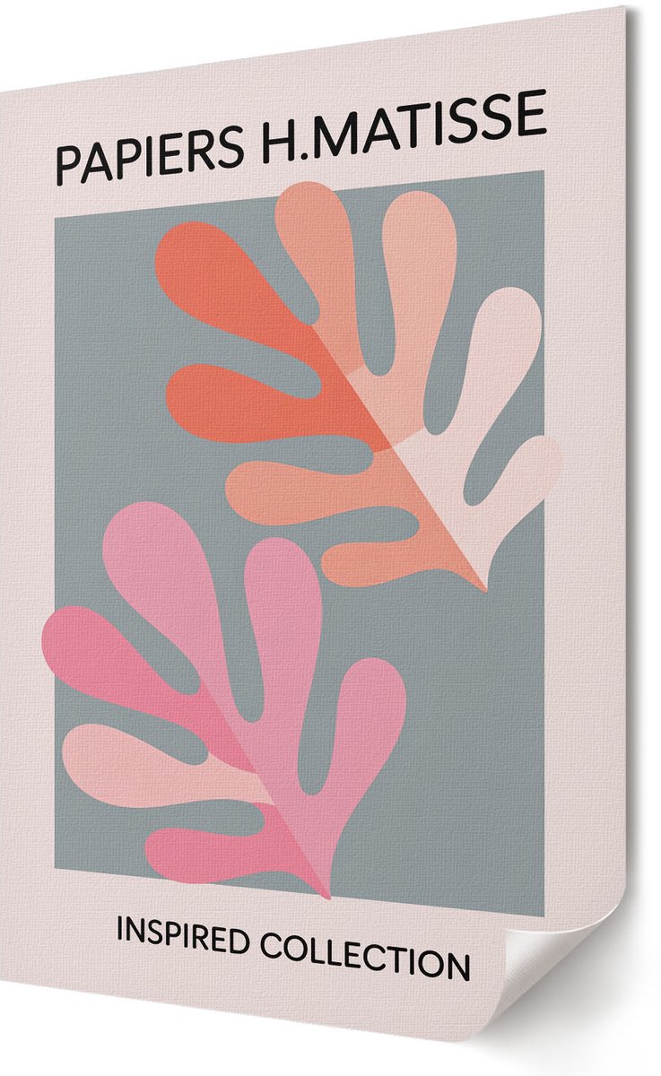 Coloray Polycanvas Wandposter - Waterval Natuur, Zwart-wit - A2 - Oranje Poster - Rechthoek - Muurdecoratie - Kantoor - Klassiek