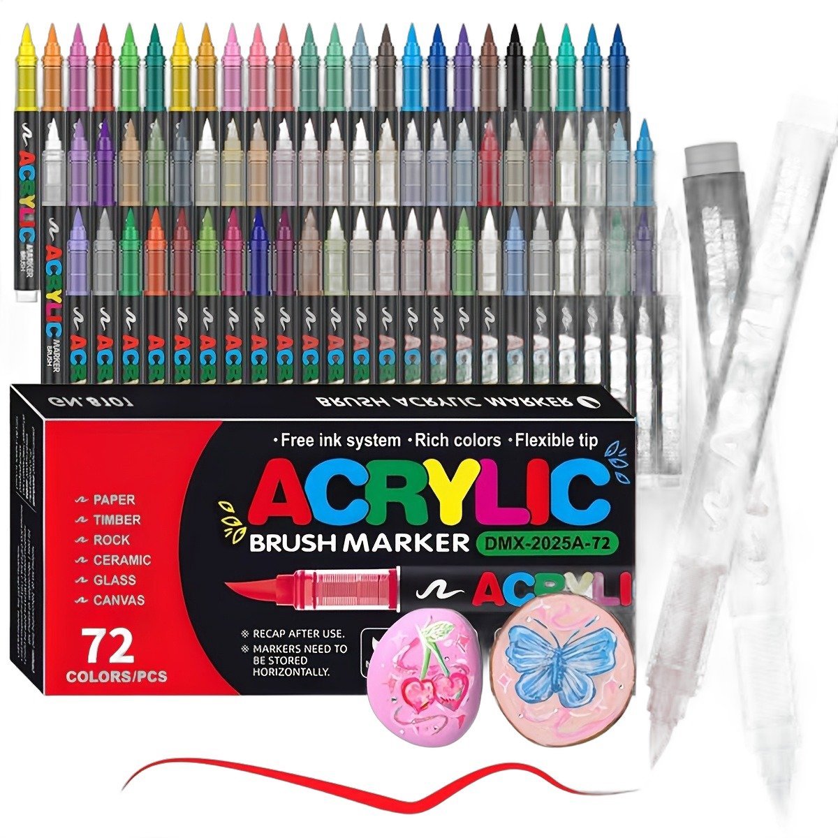 Currero Aquamarkers - Twinmarkers - Brushpennen - Stiften - Markeerstiften Op Waterbasis - Dual Tip - Tekenen En Kleuren - 72 Kleuren