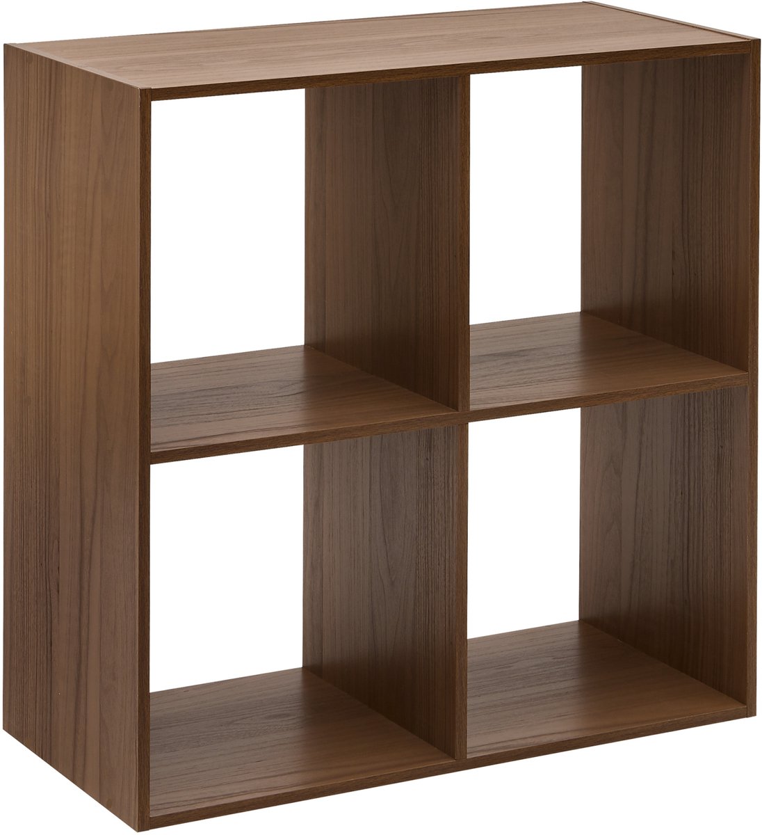 Plank met 4 vakken van spaanplaat met houtlook