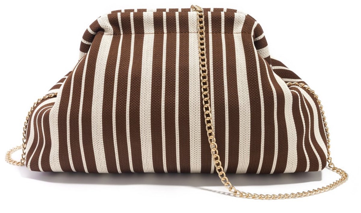 Tess - Crossbodytas met Strepen - Polyester - - Bruin