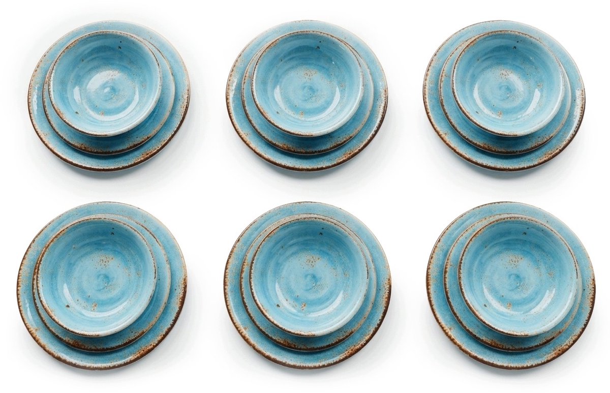 Melamine serviesset Szron Craft 18-delig - Turquoise