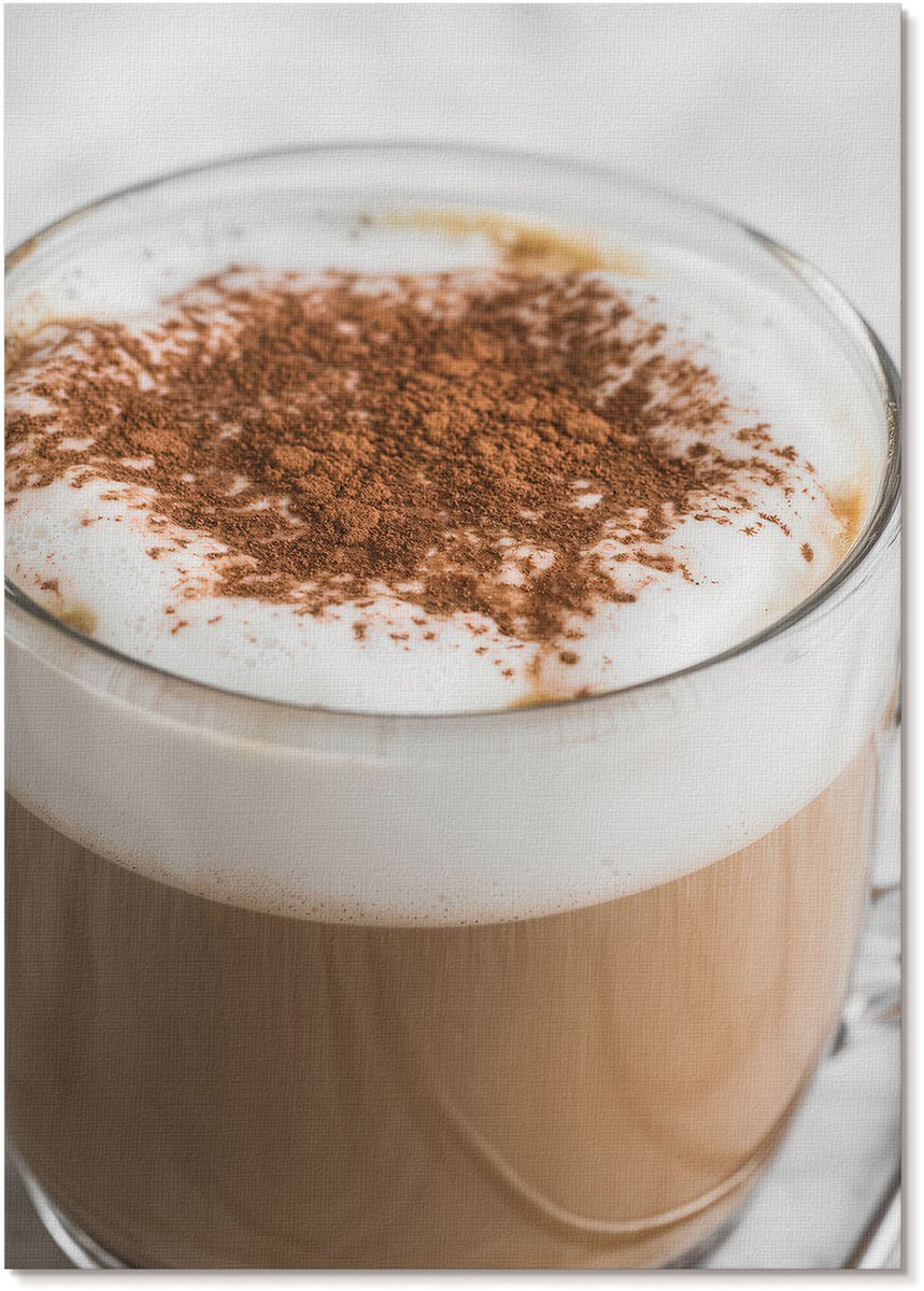 Tulup Polycanvas Wandposter - Koffie Charme, Fotografie - A4 - Bruin Decoratie - Rechthoek - Muurkunst - Woonkamer, Slaapkamer, Kantoor - Klassiek