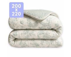 HappyBed Dekbed zonder overtrek 200x220 - Wasbaar Dekbed - Bedrukt dekbed zonder hoes - Hoesloos Dekbed - Tweepersoonsdekbed - Leaves