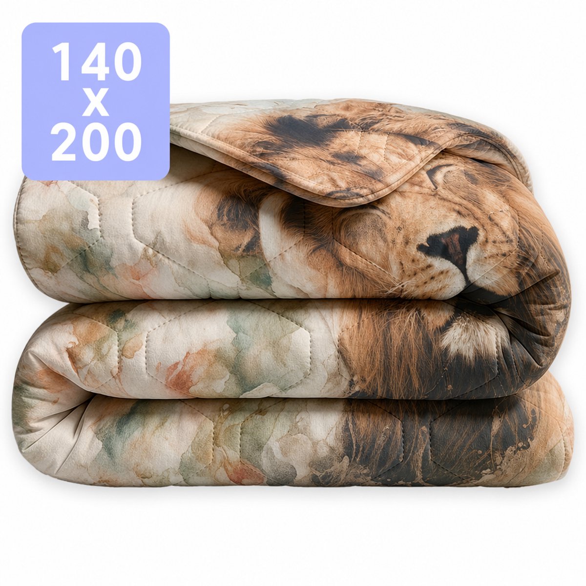HappyBed Dekbed zonder overtrek 200x200 - Wasbaar Dekbed - Bedrukt dekbed zonder hoes - Hoesloos Dekbed - Tweepersoonsdekbed - Wildflowers King