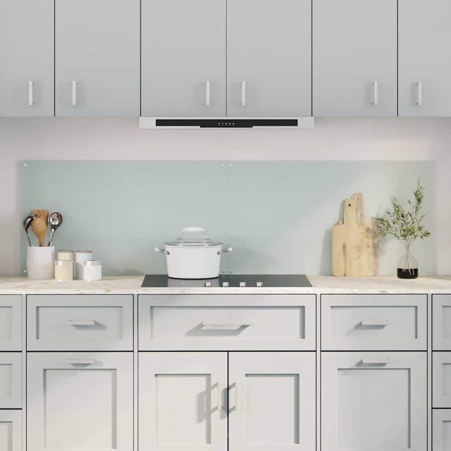 Keukenachterwand set van 2 90 x 50 cm - spatbescherming van gehard glas - hittebestendig tot 240 graden - m-winkel