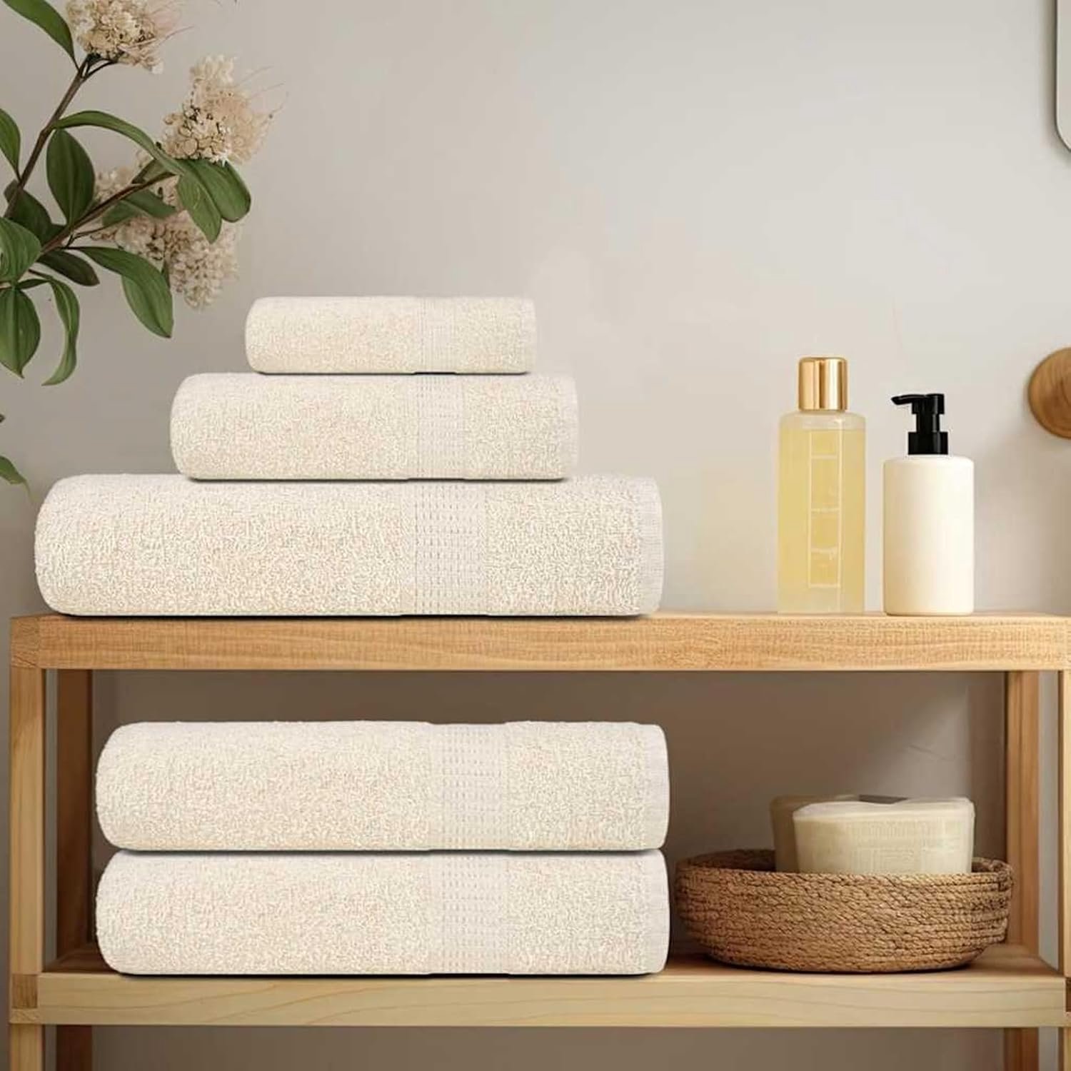 Gastendoekjes 30 x 50 cm - Crème - Zacht en absorberend - Voor sauna en wellness - 4 stuks - ServiceTopper