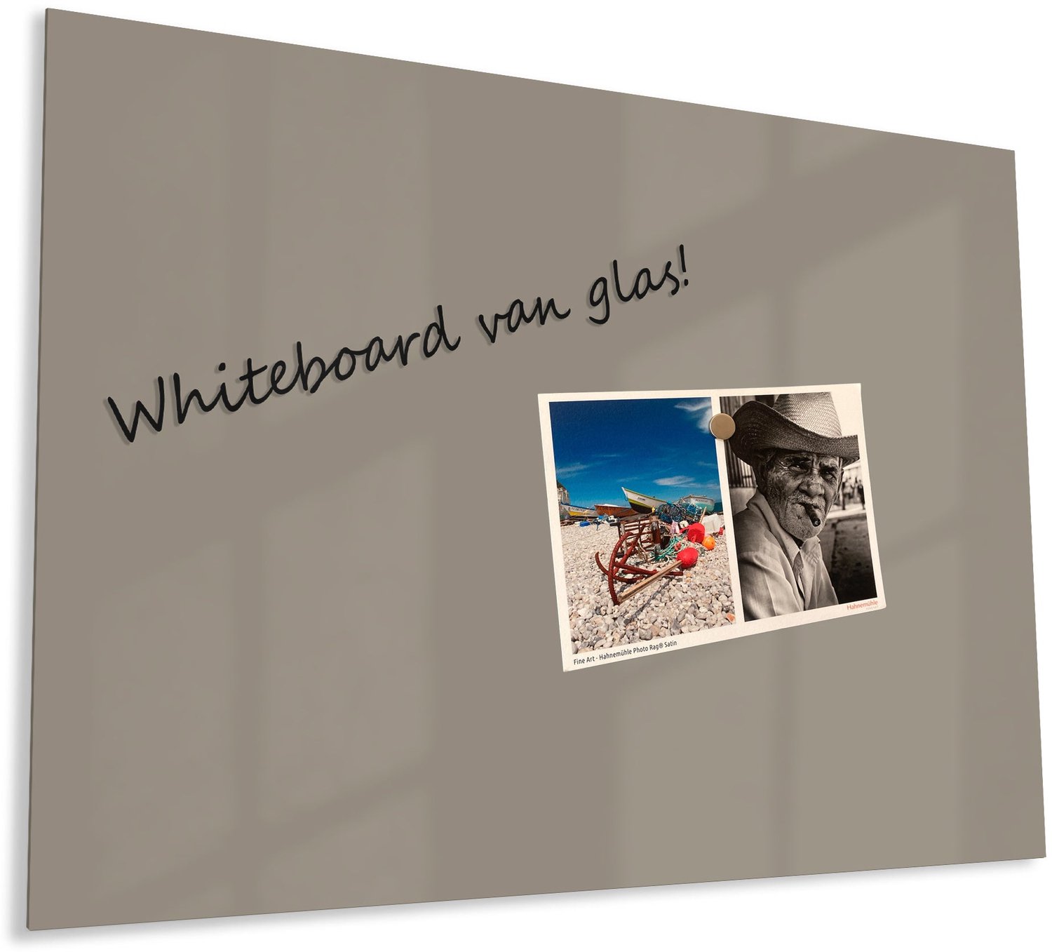 Mydesignglas Glazen Whiteboard - Gehard Glas - Magneetbord - Memobord - Magnetisch - Krasbestendig - Frameless - Taupe Truffle - 90x60cm