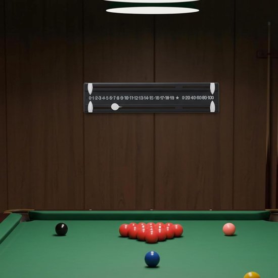 Zwart scorebord van kunststof voor tafeltennis, pool of biljart (255 x 59 mm) — afbeelding 2