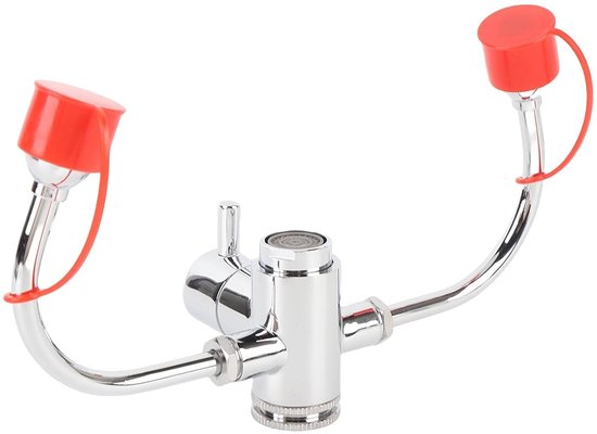 Aanpasbaar Oogspoelstation met Deksel, Verstelbare Waterstroom en 360° Rotatie voor Eerste Hulp in Laboratoria en Fabrieken met 3 Adapters — afbeelding 3