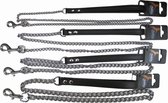 Nobby kettinglijn met lederen handvat zwart 1,8 x 110 cm - 1 st
