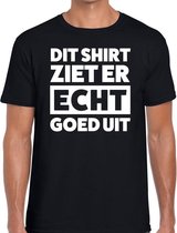 Dit shirt ziet er echt goed uit tekst t-shirt zwart heren S