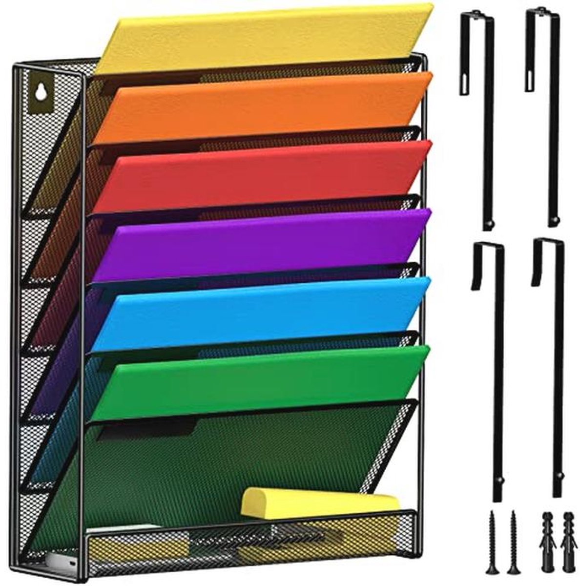 7-Tier Muur Opknoping File Organizer voor Kantoor en Thuis