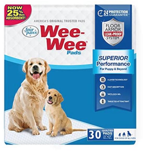 Foto: Ongeparfumeerde plaspads voor honden en puppies gewatteerde lekvrije potty training vloerbescherming 56 x 58 5 cm 30 stuks