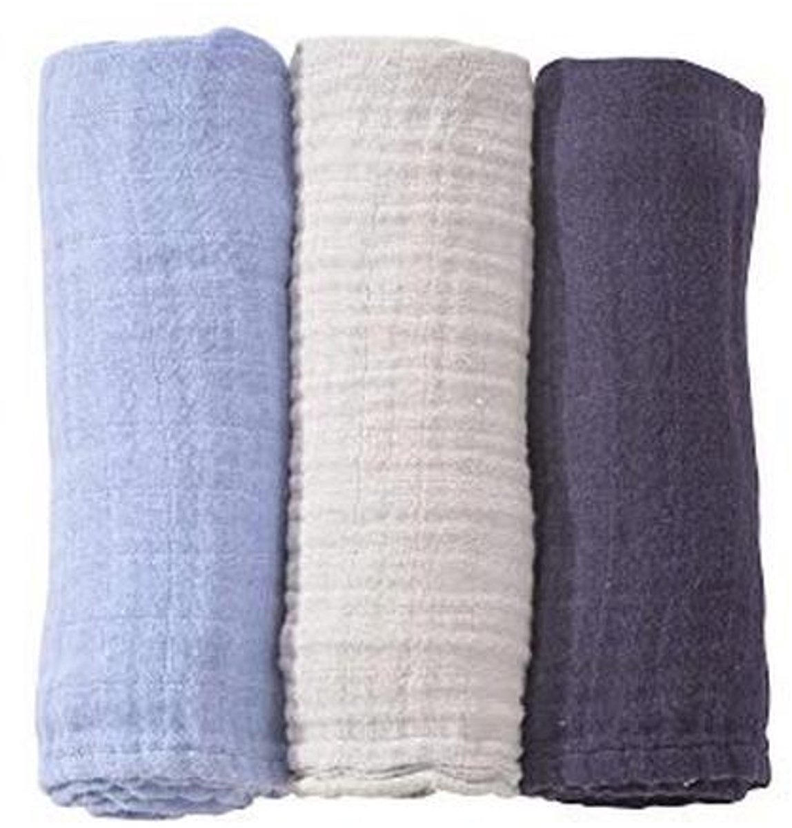 Set van 3 veelzijdige babyluiers van chiffon katoen – 70 x 70 cm – Oeko-Tex-gecertificeerd – perfect als cadeau voor newborns